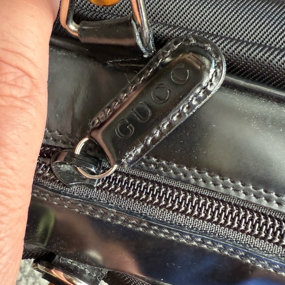 Gucci Black Leather and Nylon Bamboo Bag - Picture 9 of 12